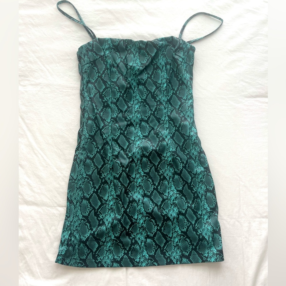 Tiger Mist Greenish Blue Snakeskin Dress